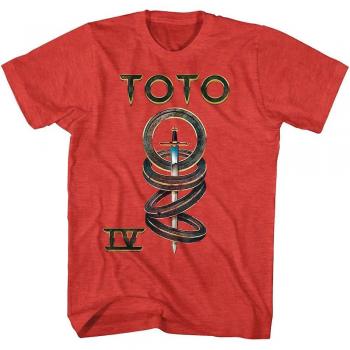 T-shirt vintage homme Toto Music IV style années 80 rouge XXL