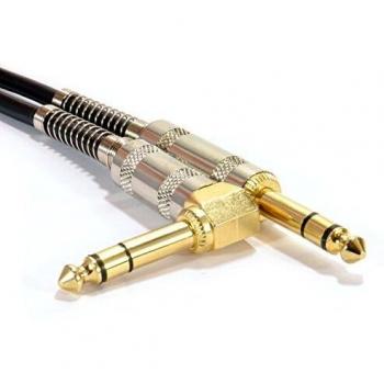 GOLD Right Angle 6.35mm Stereo/Balanced Jack Lead 1m
