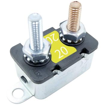 PTT Multi‑Circuit Breaker 20A, 10A & 4.8A – Silver/Yellow – Part No. C001-102-0111C2T320