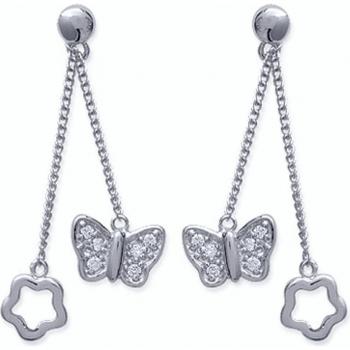 Lily's Jewels [B9842] – Orecchini d'Argento “Farfalla Gemella” Bianco Argenteo 30x10 mm