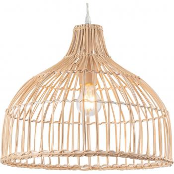 Lampada a Sospensione in Rattan a Forma di Cupola