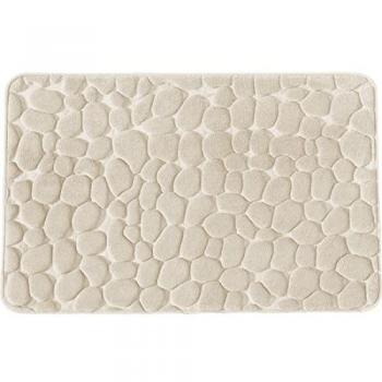 Tapis d’appoint bain galet mémoire couleur crème 50×80 cm