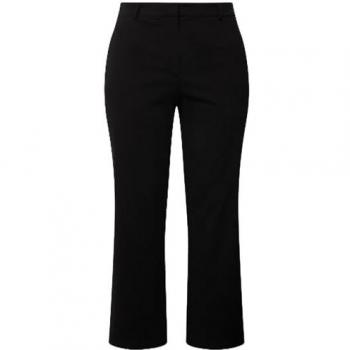 Ulla Popken 7/8-Hose Mandy, Damen, schwarz, Größe 50, Baumwolle, Elastikbund