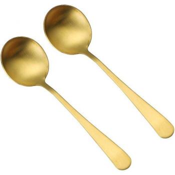 Cucharas de sopa de acero inoxidable oro 2 unids/set para cocina, té o café