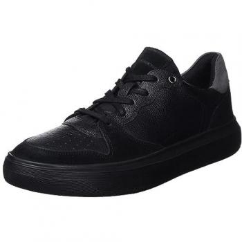 Geox Deiven Leather Black Trainers for Men (UK 8)