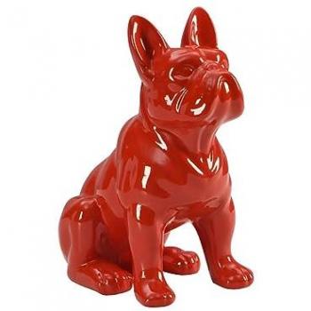 Resina Statua di Bouledogue – 27×16×32 cm, Colore Rosso