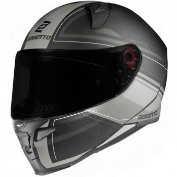 Bogotto FF110 Cinder Casco Nero Grigio Argento XL (Cromo)