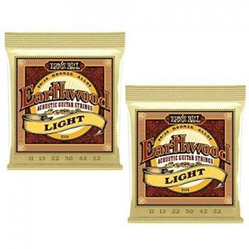 Ernie Ball Earthwood 2006 Jeu de cordes pour guitare acoustique-extra light (.10 .011-050 Lot de 2)