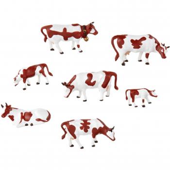 Brown & White Cows HO Scale Models