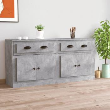 Armoire de rangement gris béton bois d'ingénierie