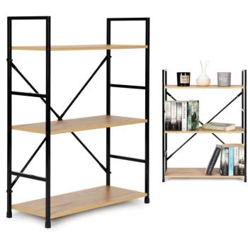 Stylový regál LOFT, 3 police, černo-hnědý design