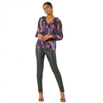 Tunique Paisley Violet avec Fronces Roman