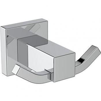 Patère murale double en chrome