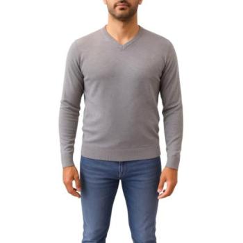 Pull col V homme gris Milano par Bill Tornade