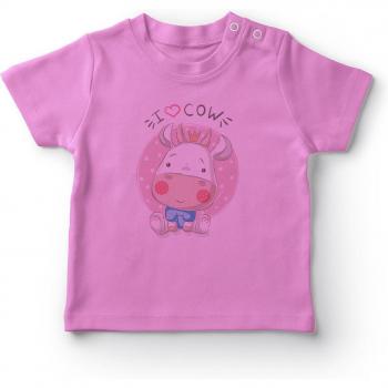 Camiseta para Bebé Niña con Vaca y Corona Angemiel