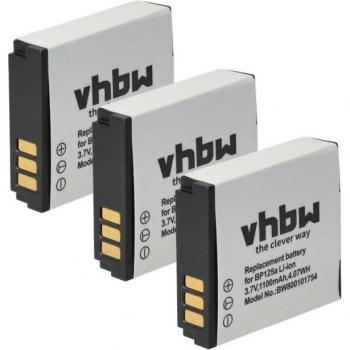 Trio de batteries Li‑Ion 1100 mAh 3,6 V compatibles avec Samsung HMX‑Q100TN / Q10BN /
