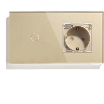 BSEED 1 Gang 1 Way 2 Way Waterproof Touch Switch with Crystal Glass Panel