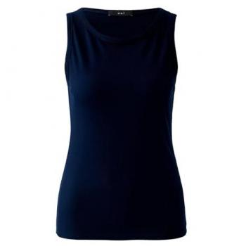 Oui Damen Tanktop Rippoptik Blau, Größe 42