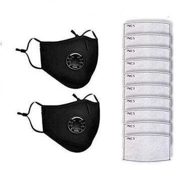 Above Reusable Black Face Mask with 10 Air Filters