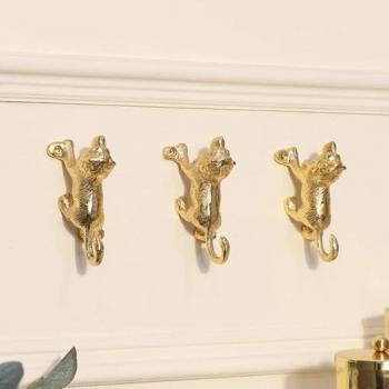 Set Of 3 Gold Lion Wall Hooks