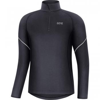 Maglietta Gore Wear Mid a Maniche Lunghe con Cerniera Nera