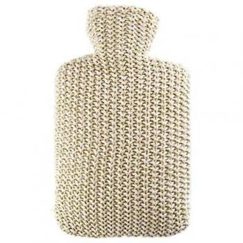 Hugo Frosch Wärmflasche Klassik 1,8 l mit Strickbezug Lurex anthrazit
