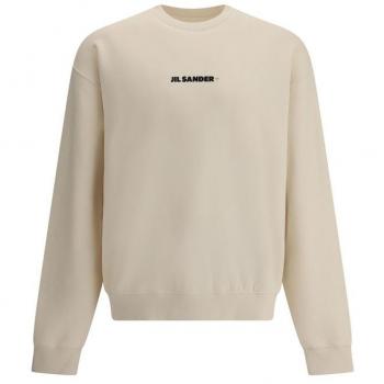 Jil Sander XL Sand Color Sweatshirt with Brand Badge