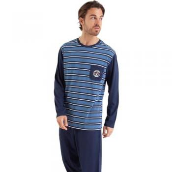 Pyjama homme rayures Athena bleu