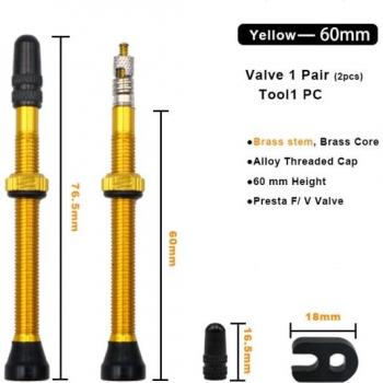 Tubeless Bicycle Valve Stem Set