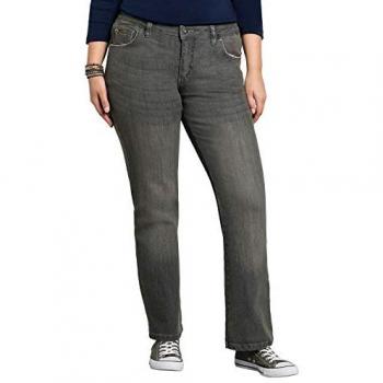 Bootcut-Jeans SHEEGO Große Größen Gr. 80, grau (grey denim), Damen, 5-Pocket-Form, mit Used-Effekten