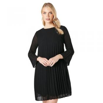 Womens Graduated Pleat Shift Dress