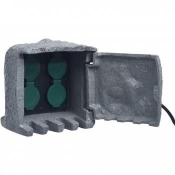 Connecteur piquet extérieur à 4 périphériques, noir et vert – 155×11×24 mm