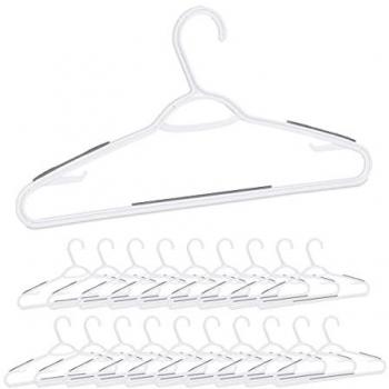 Cintres en plastique avec porte-cravate, 40 unités, blanc