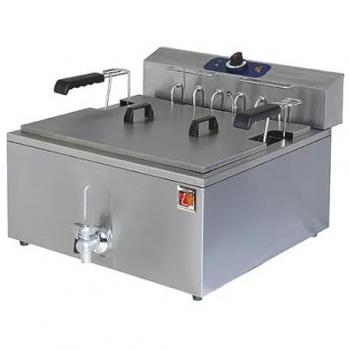 Friteuse à Usage Commercial Électrique de Table avec Robinet de Vidange, 25 Litres