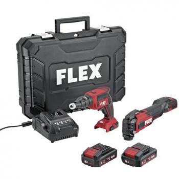 Flex Trockenbauschrauber und Multitool DuoPack 2x 2,5 Ah