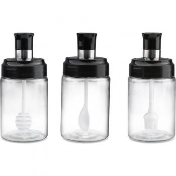 Set de 3 Frascos de Condimentos con Cucharilla