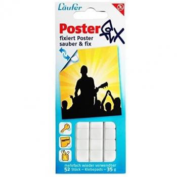 Läufer Klebepads Posterfix wieder ablösbar weiß 10 x 12 mm 52 Stück