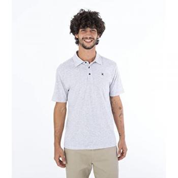 Polo de Hombre Hurley Ace Vista Blanco y Gris, Manga Corta