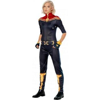Captain Marvel Dual‑Color Adult Costume – Size L (Red/Blue)