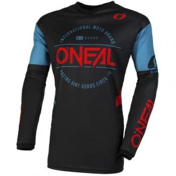 Maillot de motocross O'Neal Element Brand V.23 Noir Bleu Taille L
