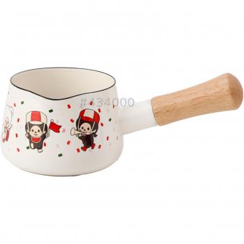 Fuji Enamel 12cm Monchhichi Milk Bread Parade Pattern MN50A12M – Let’s! White