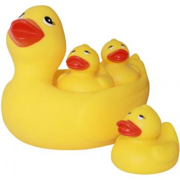 Idena 40455 Badewasser-Entenpaar – Mutter mit 3 Küken (Netz, 18 × 13 × 12 cm)