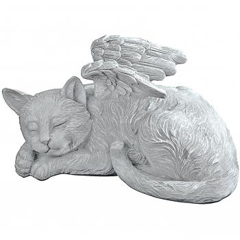 Design Toscano QL6080 Cat Angel Pet Memorial Statue, 25.5 cm, Polyresin, Stone Finish