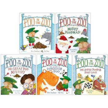 Little Tiger Press Poo in the Zoo Series 5 Books Collection Set By Smallman and Grey (Poo in the Zoo, Merry Poopmas!, The Great Poo Mystery ,The Island of Dinosaur Poo a