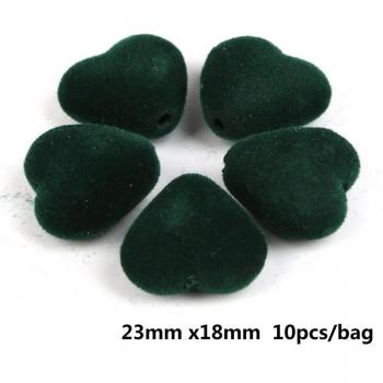 23x18mm Heart Velvet Beads for Handmade Crafts
