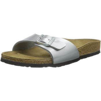 Birkenstock MADRID Sandali Donna, Birko-Flor, 41 EU, Argento