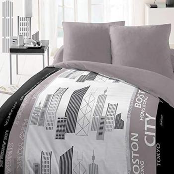 HOME LINGE PASSION Modern Duvet Cover White Black/Grey 220 x 240 cm TU