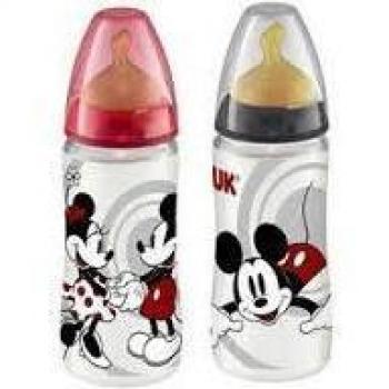 Biberón NUK FC + PP B/Ancha Látex Anat Flujo M 0-6 M 300 ML 1