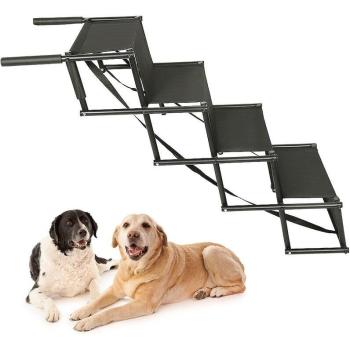 Rampe pour Chiens Haloyo, 4 Gradins Noir