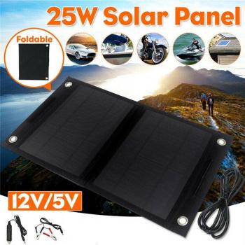 12V 25W USB Solar Panel Charger for iPhone